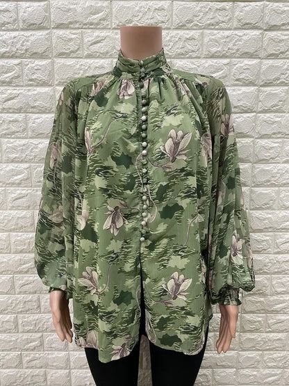 Dream blouse - green floral