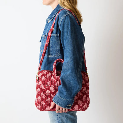 Laptop Tote - Cheetah Plum