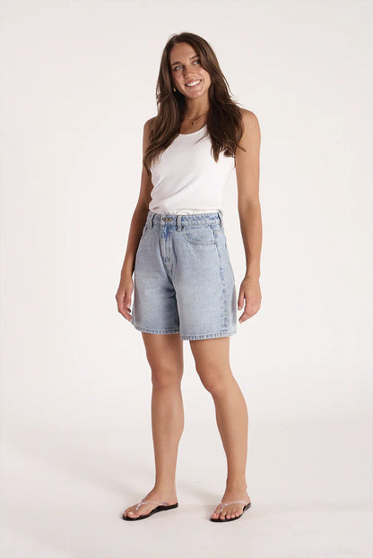 GRACE DENIM SHORT - CAPRI BLUE