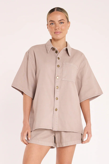 Arlo Denim Shirt - Mocha