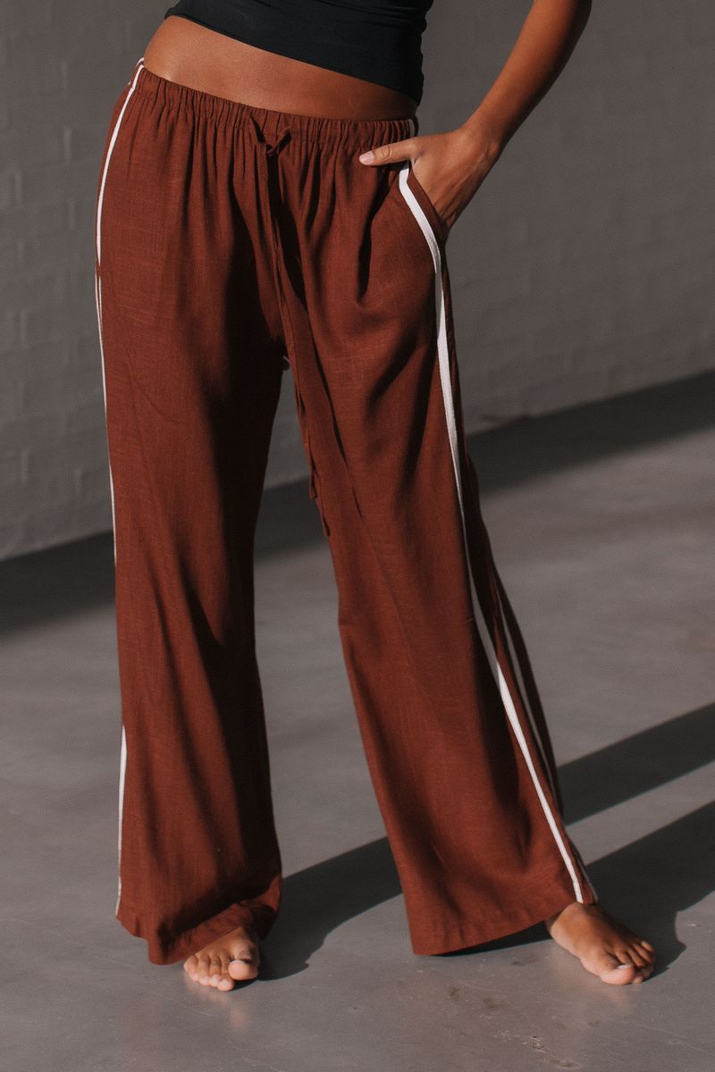 Berlin side stripe linen pant