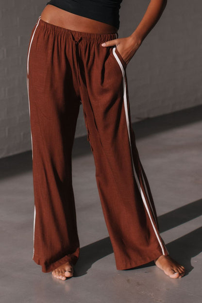 Berlin side stripe linen pant