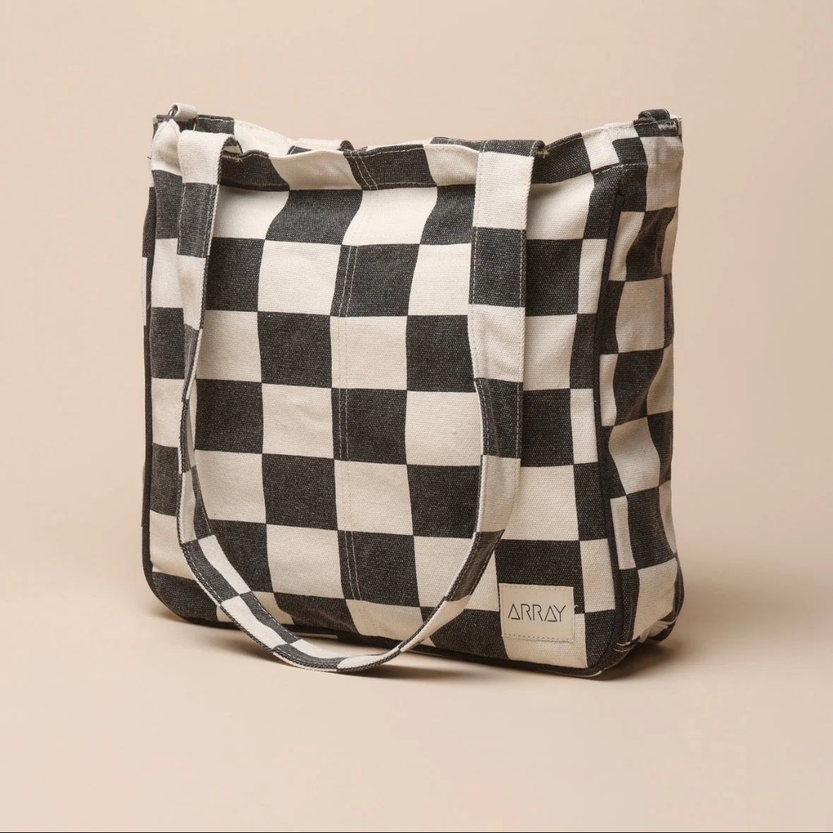 Midi Pocket Tote - Black Check