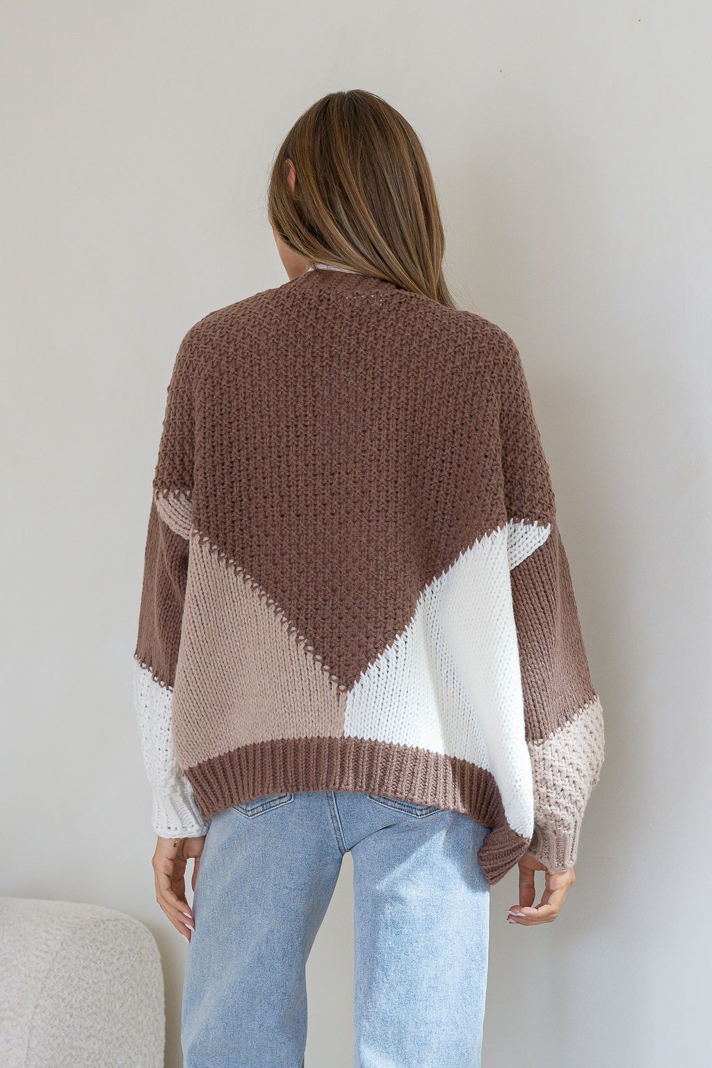 Penelope colour block cardi