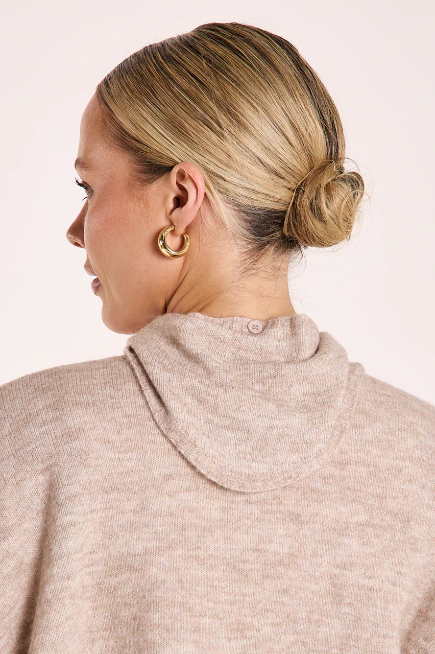 Olive Tie Neck Knit - Mocha Marle