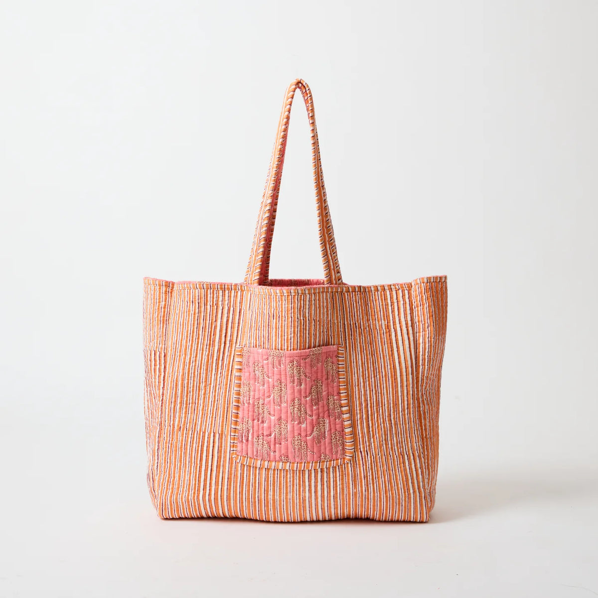 Reversible Tote Bag - Cheetah Pink
