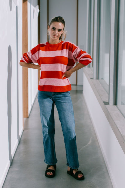 Brady bunch stripe knit
