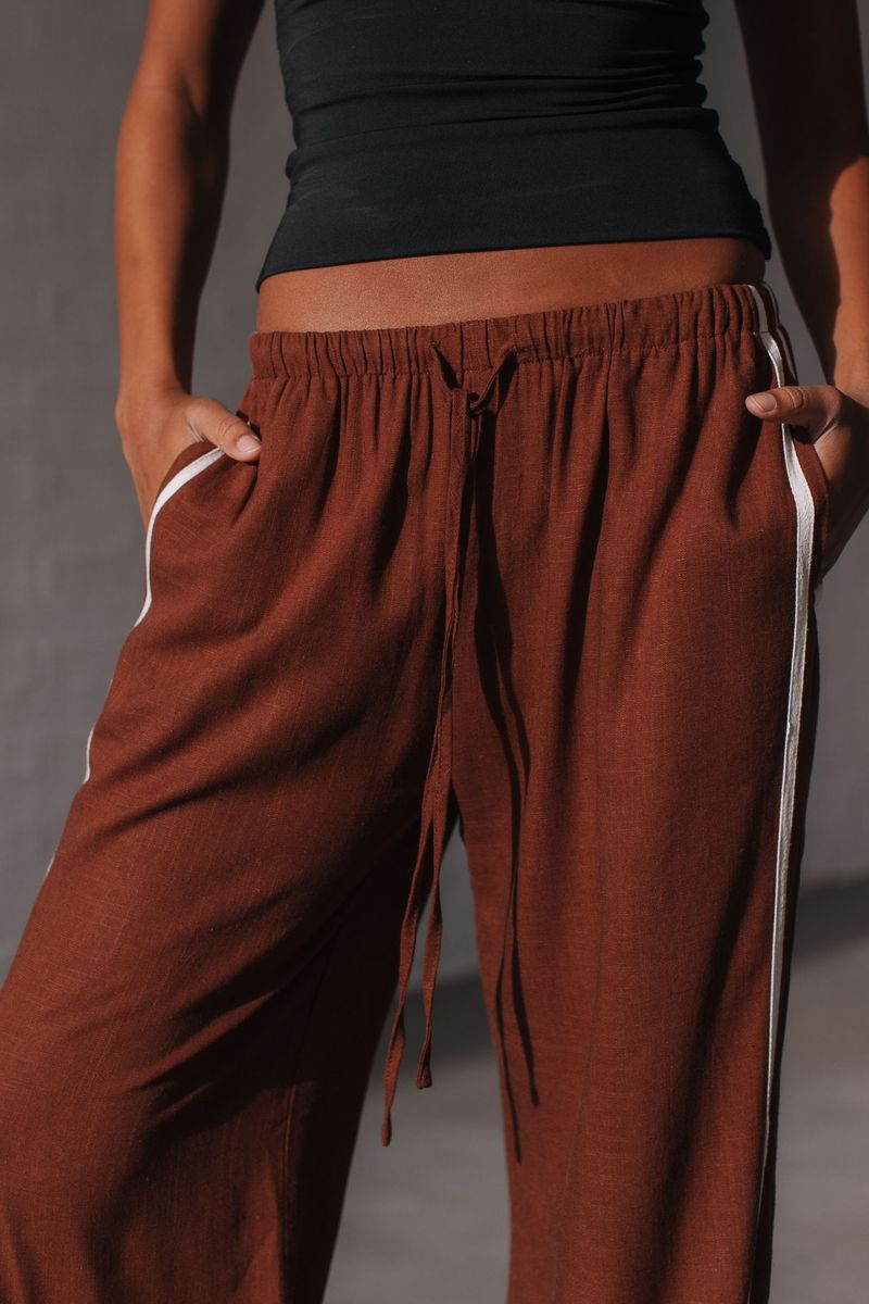 Berlin side stripe linen pant