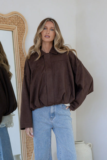 The Remi Bomber Jacket – Chocolate