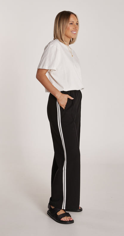 NOAH CROPPED PANT - BLACK STRIPE