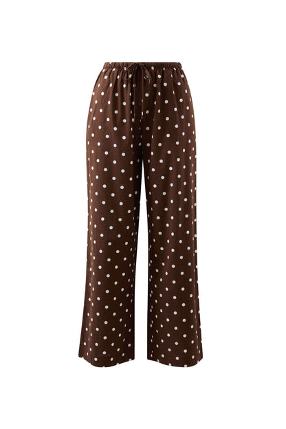 Resort Pant- Choc polka dot