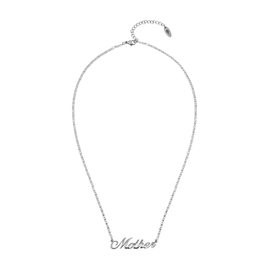 Mother Necklace White Gold Plated
