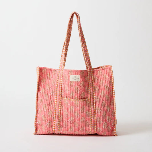 Reversible Tote Bag - Cheetah Pink