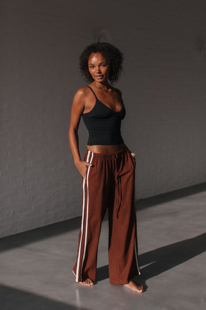 Berlin side stripe linen pant