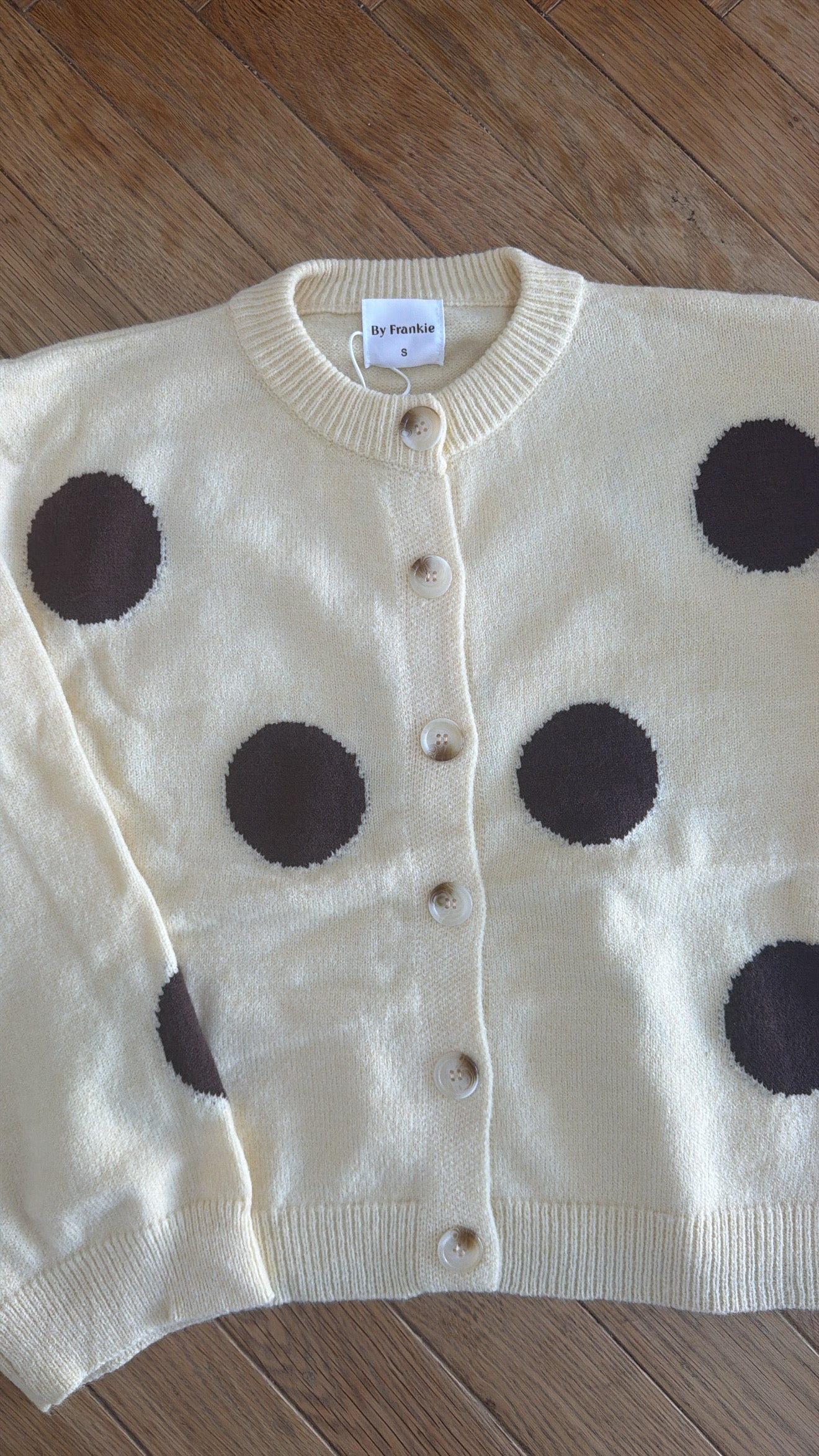 Hattie Knit Cardigan- Butter/ Chocolate