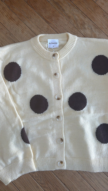 Hattie Knit Cardigan- Butter/ Chocolate