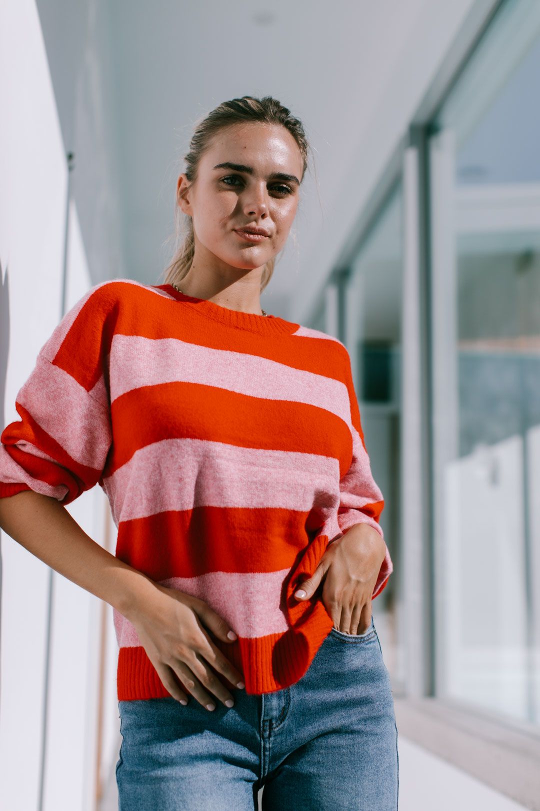 Brady bunch stripe knit