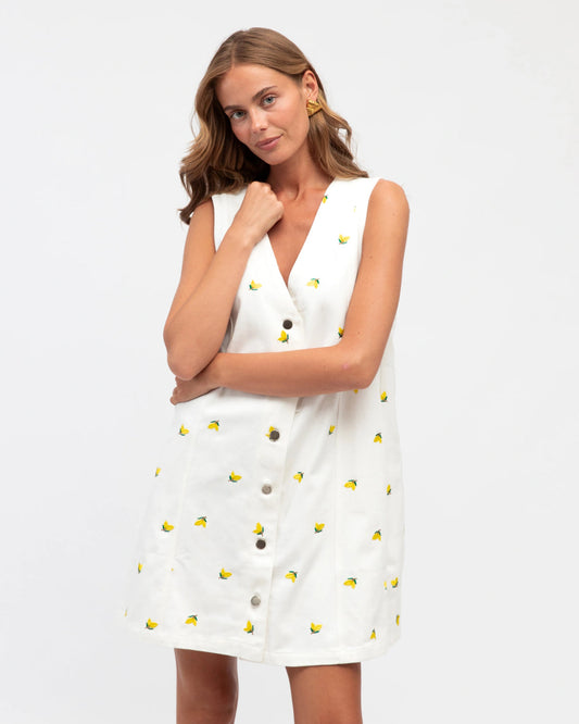 LEMON EMBROIDERY DRESS