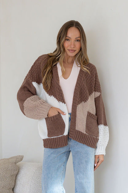 Penelope colour block cardi