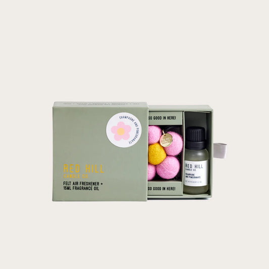 Felt flower air freshener - Champagne & Pomegranate