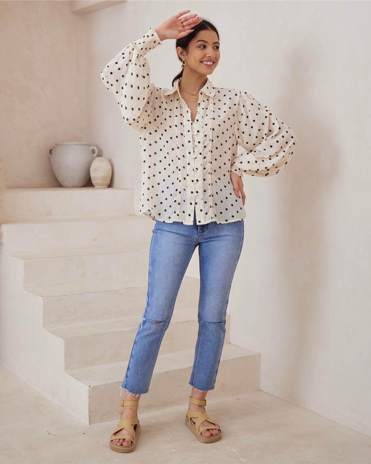 Polka dot blouse