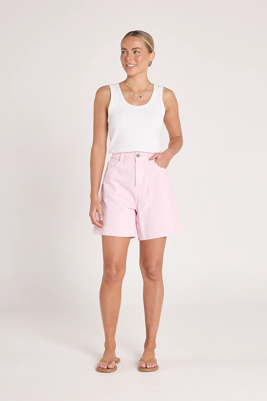 Grace Denim Short - Pink