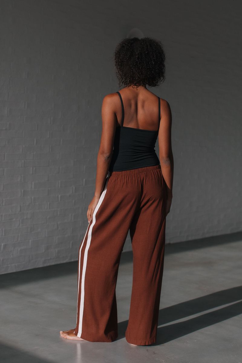 Berlin side stripe linen pant