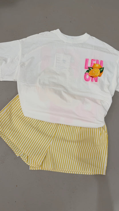 Lemon Striped Shorts