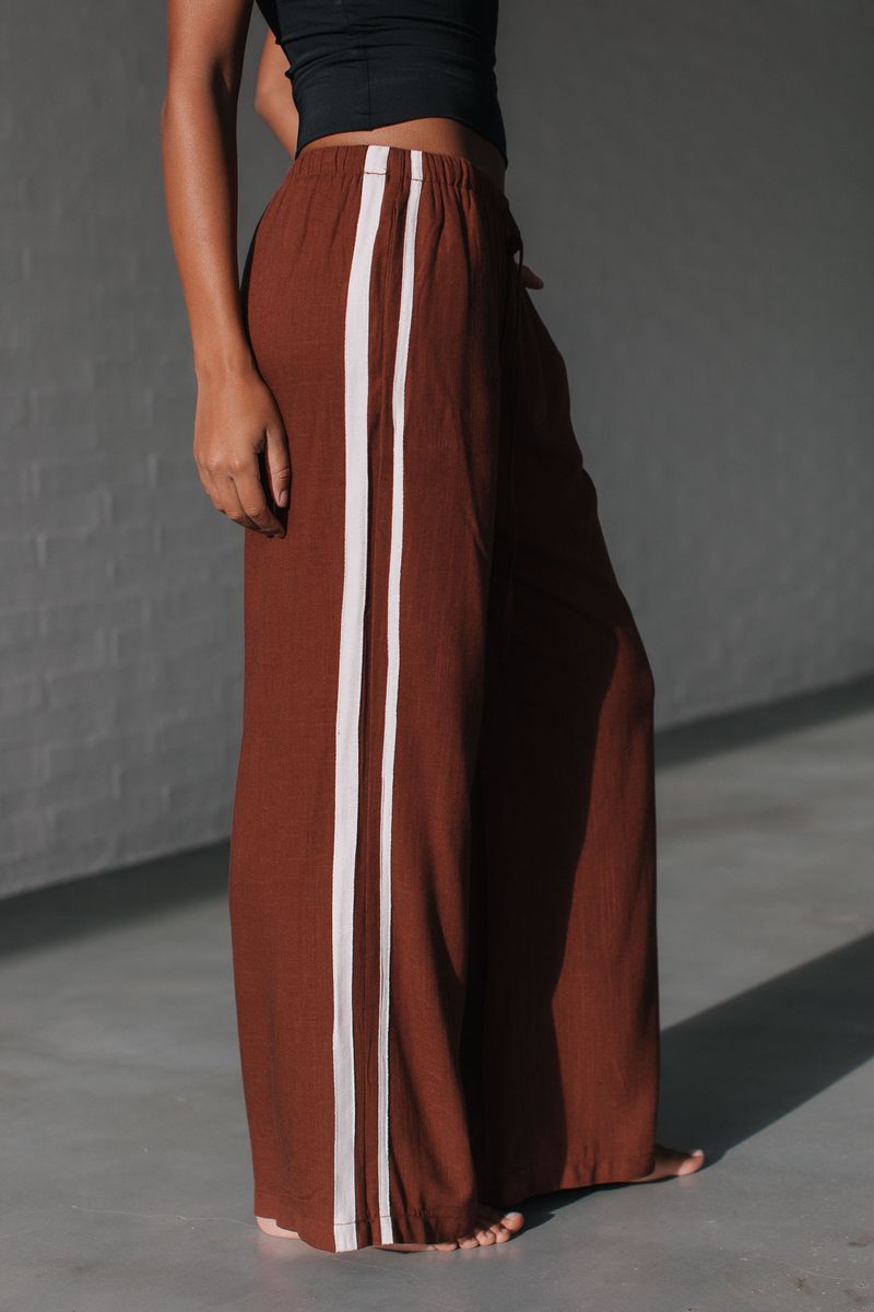 Berlin side stripe linen pant