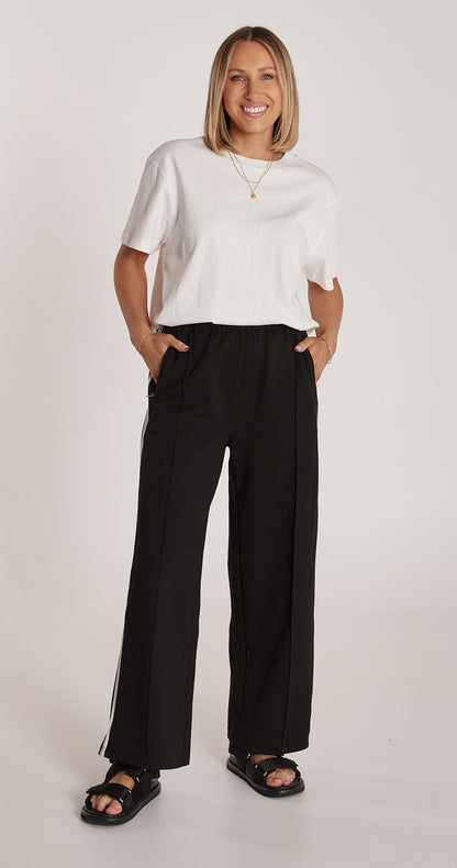 NOAH CROPPED PANT - BLACK STRIPE