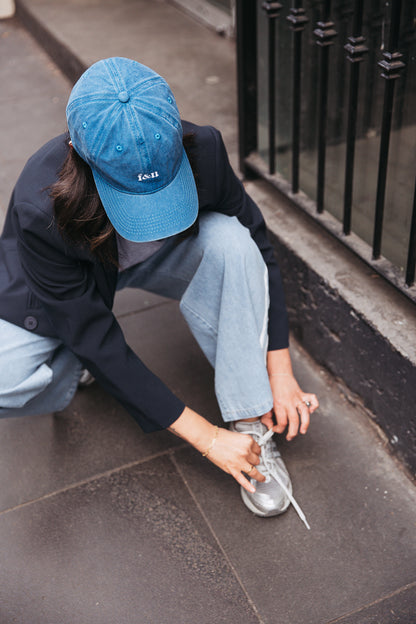 GIGI WASHED DENIM CAP - BLUE