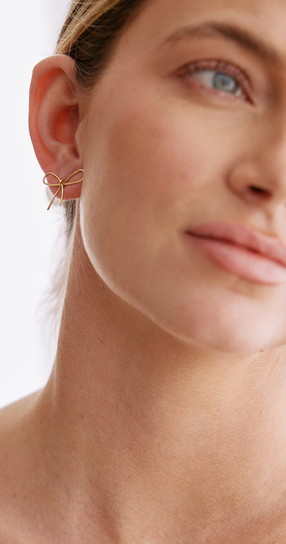 JAZ BOW EARRINGS - GOLD