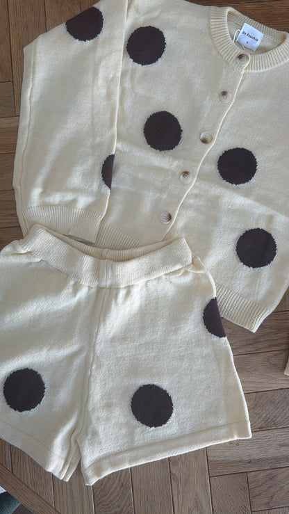 Hattie Knit Cardigan- Butter/ Chocolate