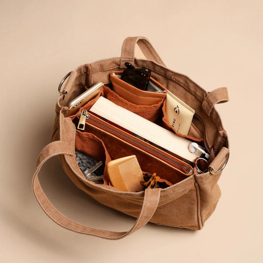 Mini Pocket Tote - Mocha