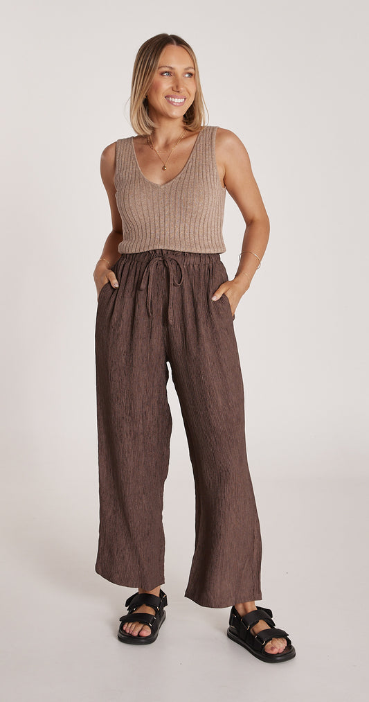 ARDEN CROPPED PANT - COCOA