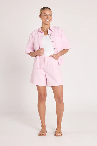 Grace Denim Short - Pink
