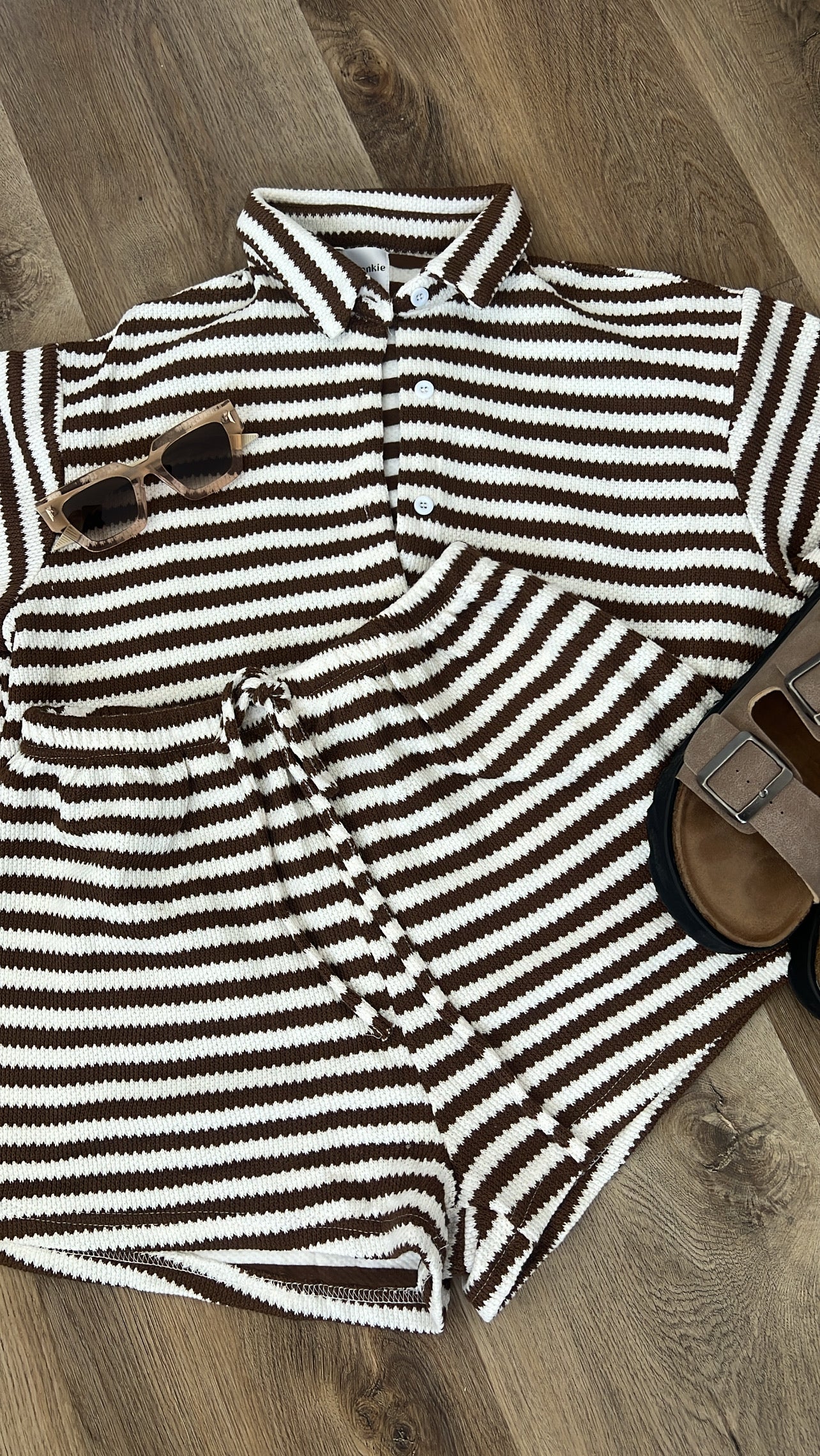 Cam set - chocolate and white stripe