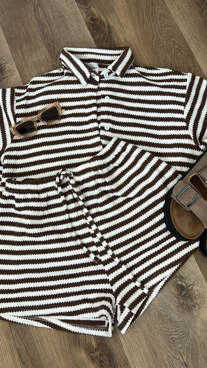 Cam set - chocolate and white stripe