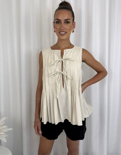 Clydette Top -Beige