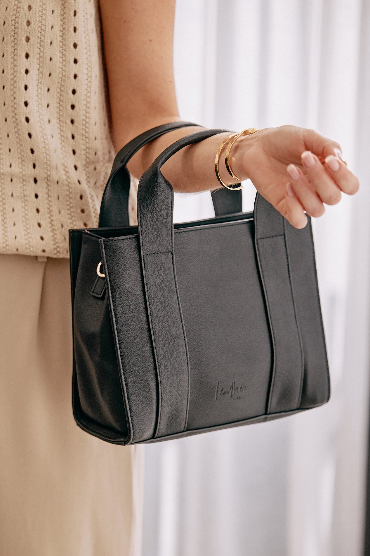 LYLA MINI TOTE BAG - BLACK