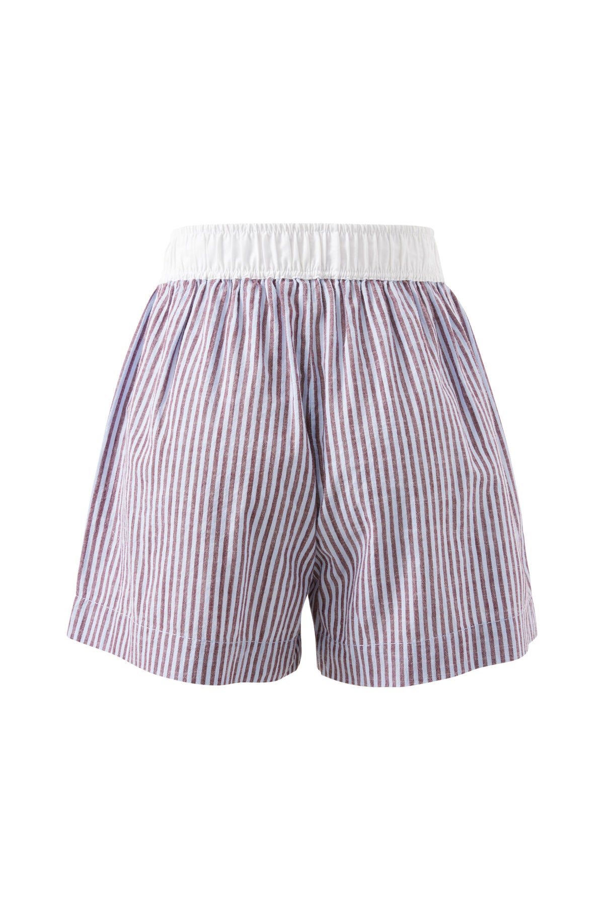Mila Short - wine blue small stripe
