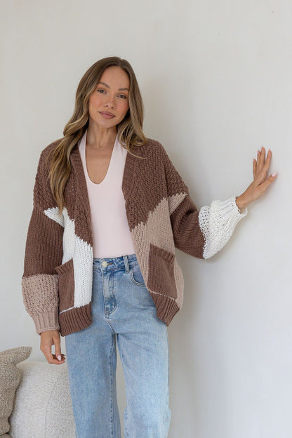 Penelope colour block cardi