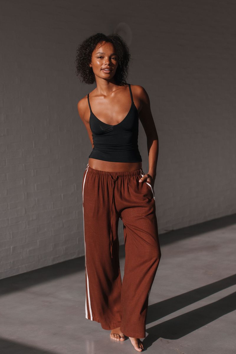 Berlin side stripe linen pant