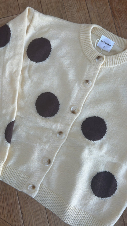 Hattie Knit Cardigan- Butter/ Chocolate