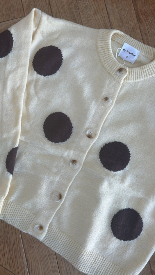 Hattie Knit Cardigan- Butter/ Chocolate