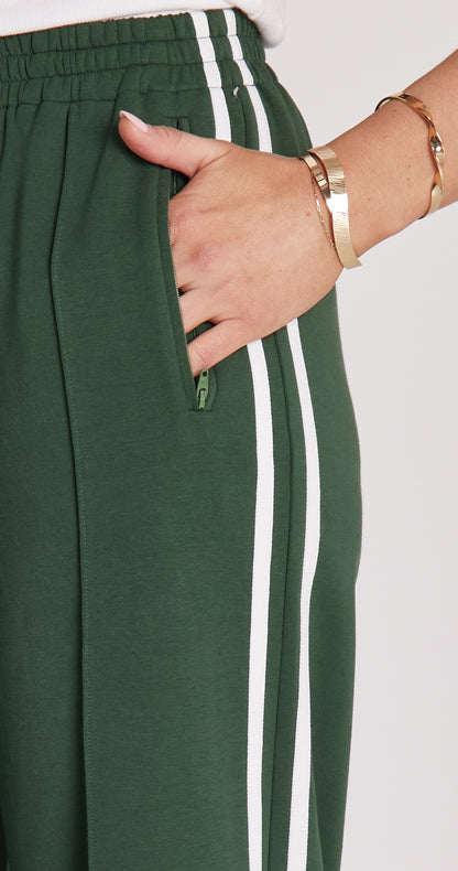 NOAH CROPPED PANT - GREEN STRIPE