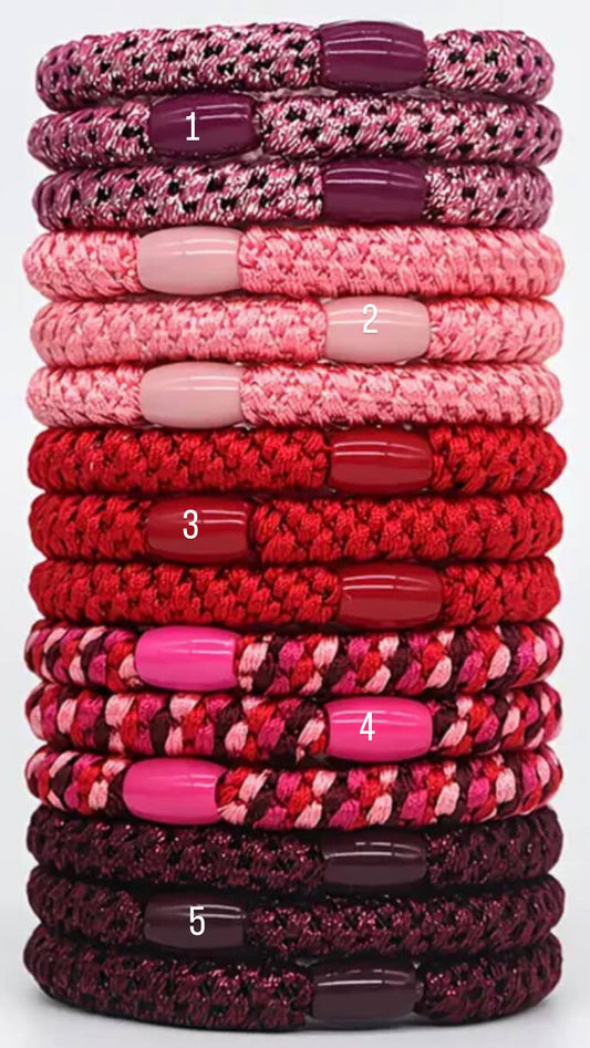 Hair Ties- Pink/red collection