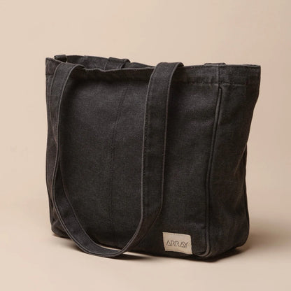 Midi Pocket Tote - WASHED BLACK