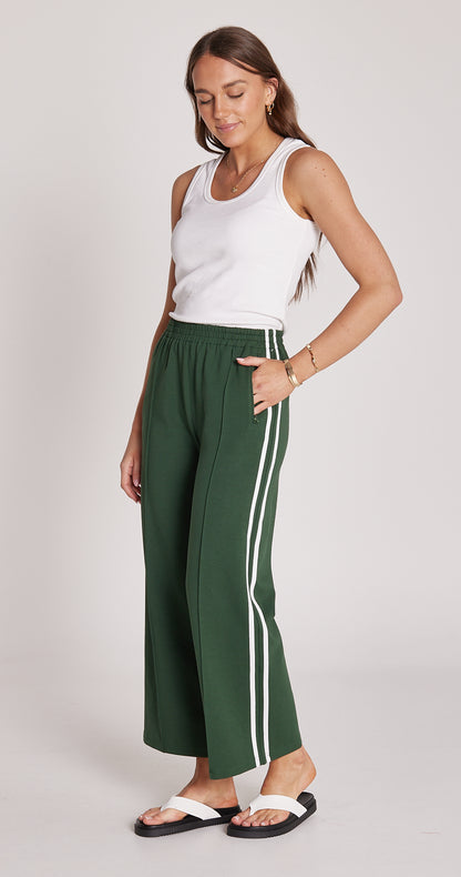 NOAH CROPPED PANT - GREEN STRIPE