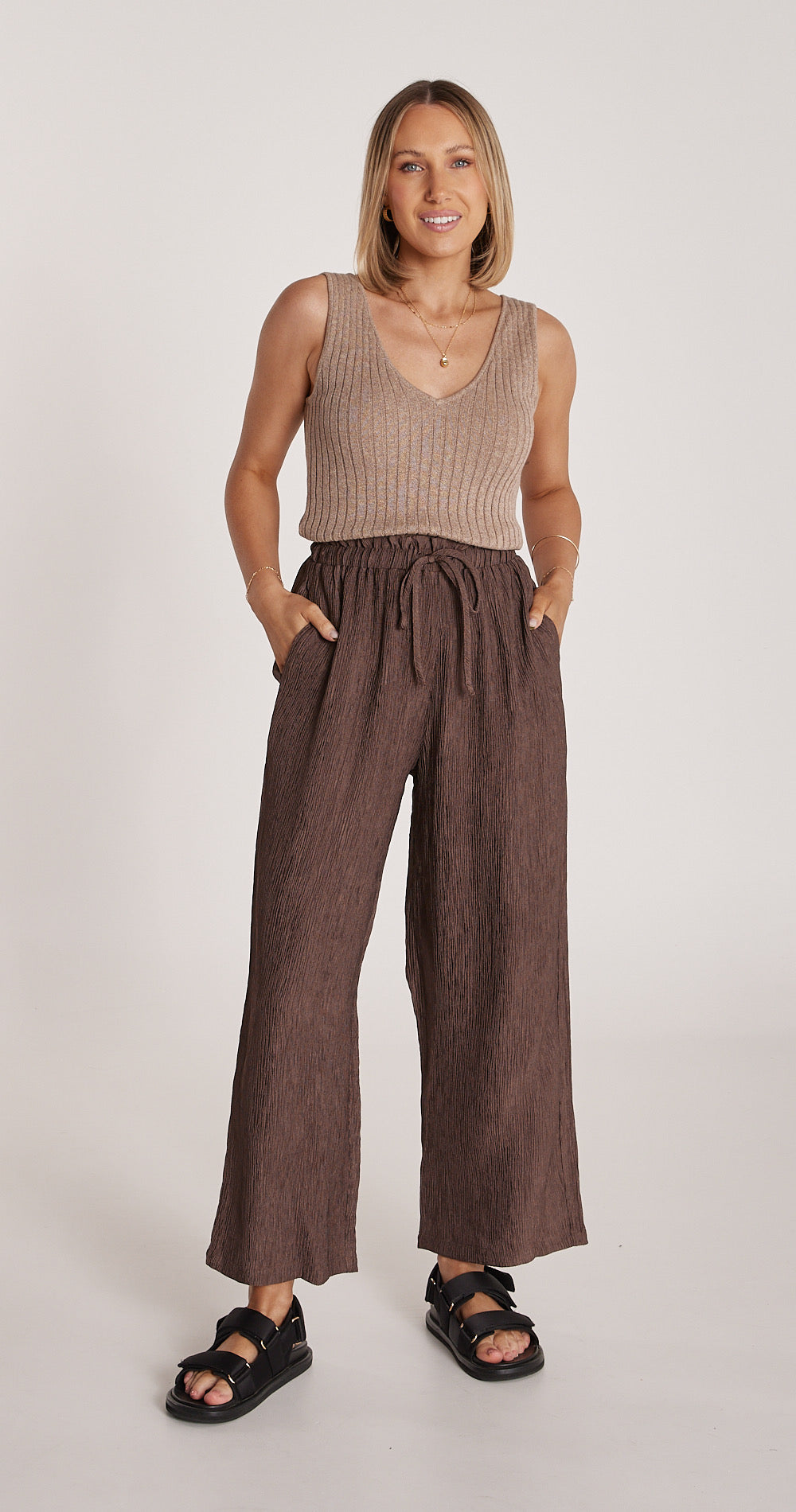 ARDEN CROPPED PANT - COCOA